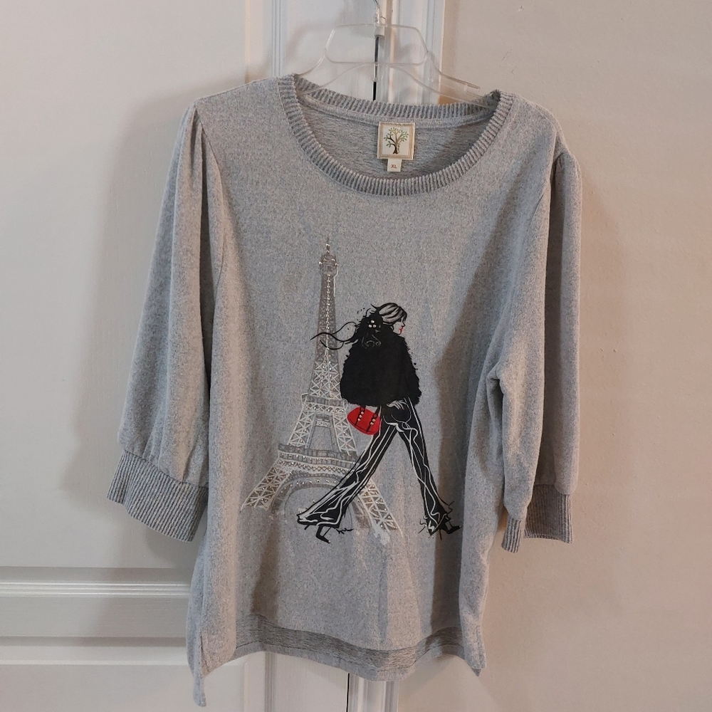 COLORTREE Gray Ladies Sweater Size XL